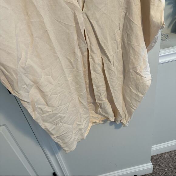 HATCH Cream Linen Blend Mini Dress One Size - Picture 10 of 14